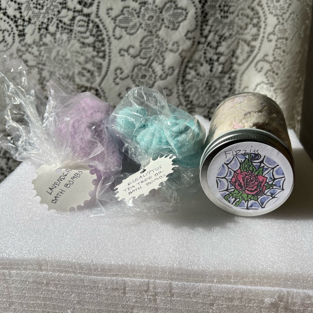 MIXED FIZZIES Cup!  LAVENDER BATH BOMBS EUCALYPTUS, TEATREE OIL SINK/BATH BOMB - Picture 9 of 12